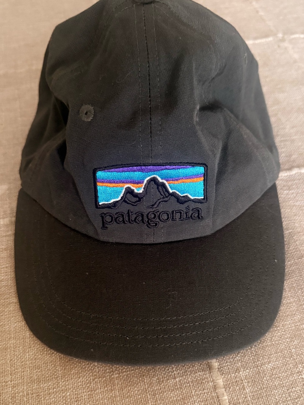 Patagonia Black 5 Panel Logo Strapback Baseball Cap Hat